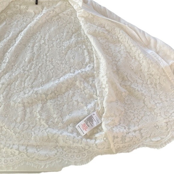 ST. STUDIO Georgette Covered Lace Badwing Button Up Cropped Shirt Short Sleeve - Picture 16 of 16